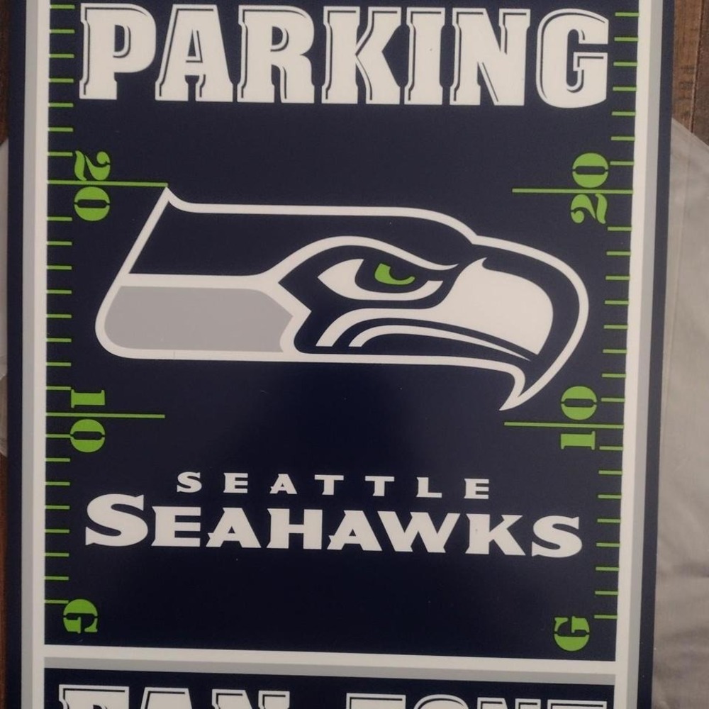Seattle Seahawks plastic parking sign NFL